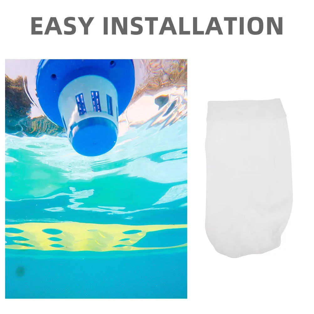 Filet de nettoyage de natation, 20 pièces, panier d'écumoire à mailles fines, chaussette pour feuilles, filtre d'élimination des débris, fournitures, chaussette à débris de piscine à mailles fines