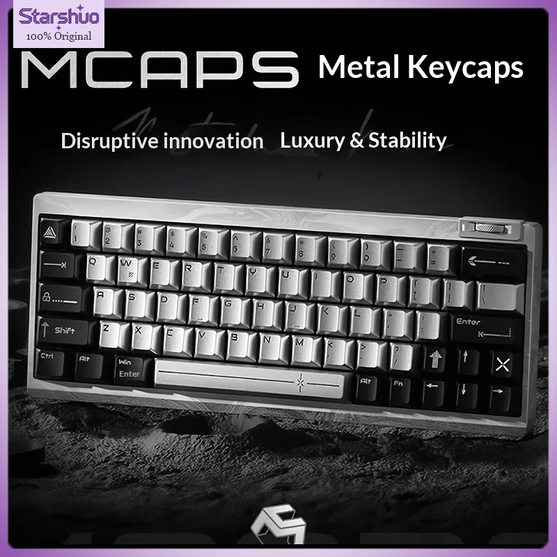 MCAPS Metal Aluminum Alloy Keycaps 61-Key Layout Smooth Surface Stays Fresh and Non-Sticky.