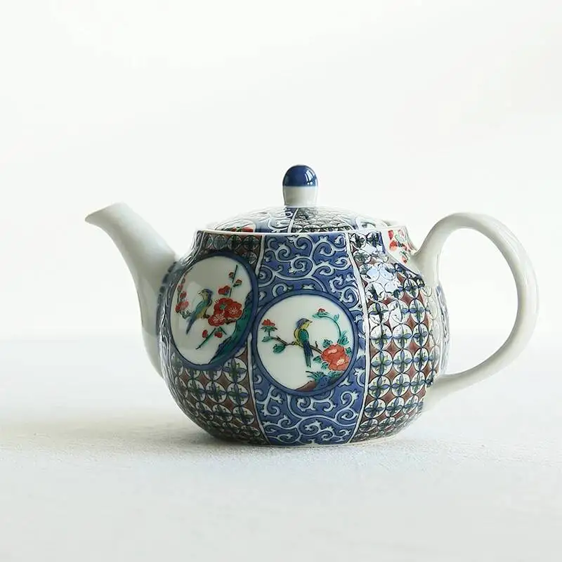 Minor Flaw Special Price Japanese Kutani Phoenix Ball Pattern Flower And Bird Design Teapot With Stainless Steel Filter Ceramic