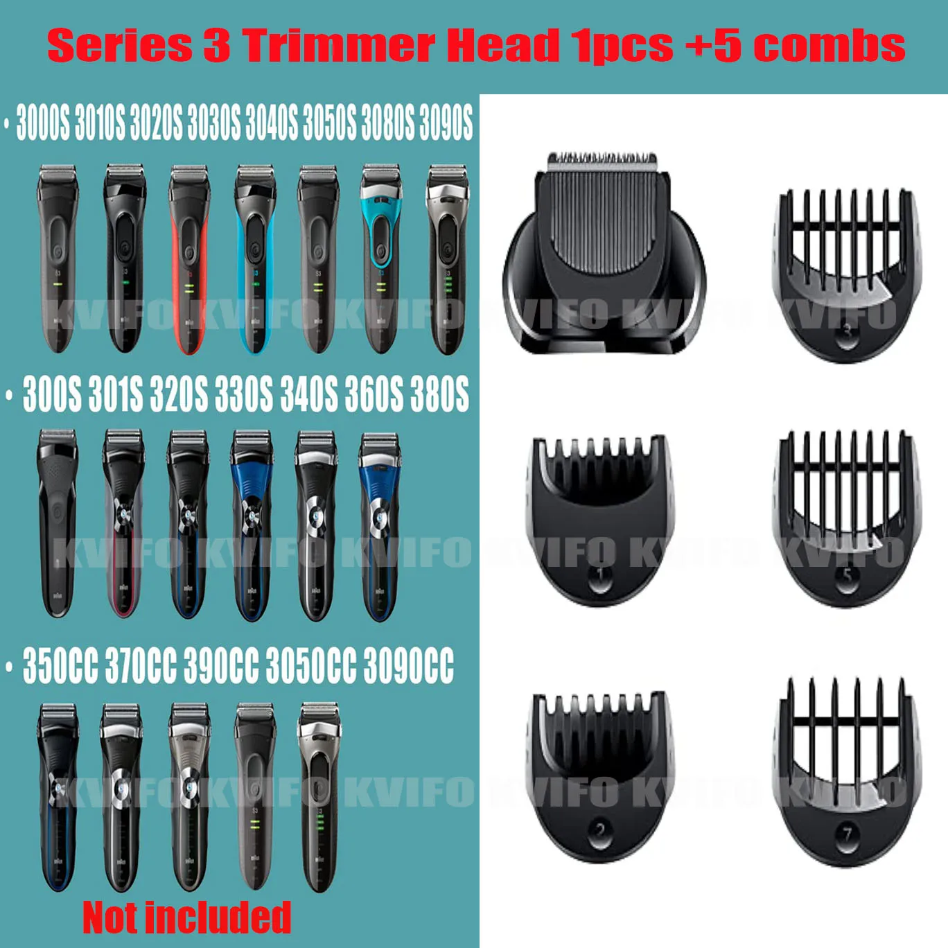 Replacement 32B/21B Beard Trimmer Head Compatible For Braun Series 3 380s‑4 3040/45 300s/1s 310s 3000s/10s/20s Electric Shaver