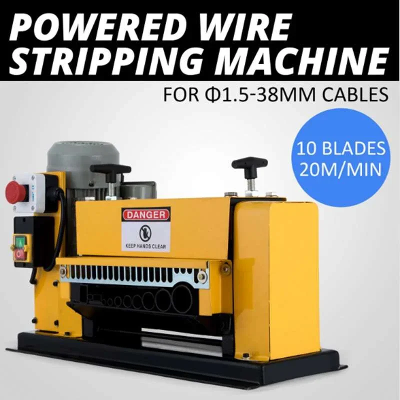 Electric Wire Stripping Machine For 1.5~38mm Cable 10 Blades Portable Cable Stripper For Copper Recycling