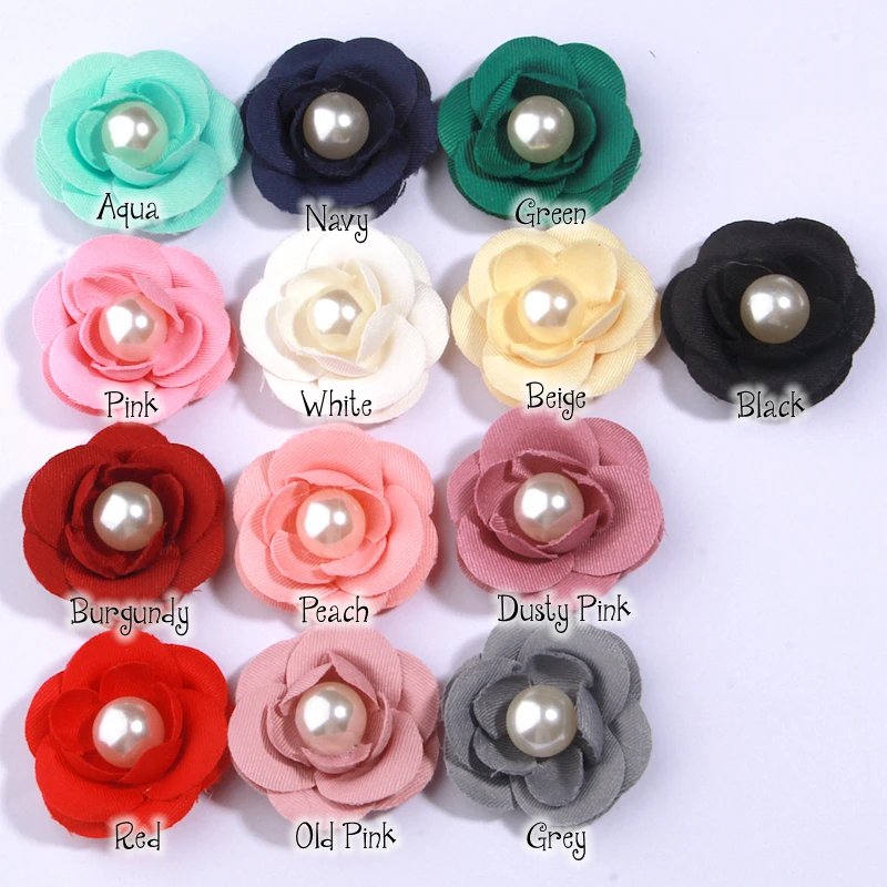 120Pcs 5cm Artificial Satin Rose Fabric Curling Flowers Clothing Dress Decor DIY Boutique Wedding Decoration