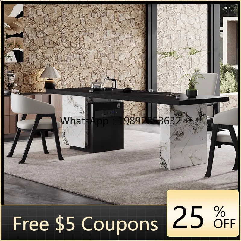 

YFY Italian Minimalist Solid Wood Tea Table and Chair Set Modern Simple Living Room Home Office Villa