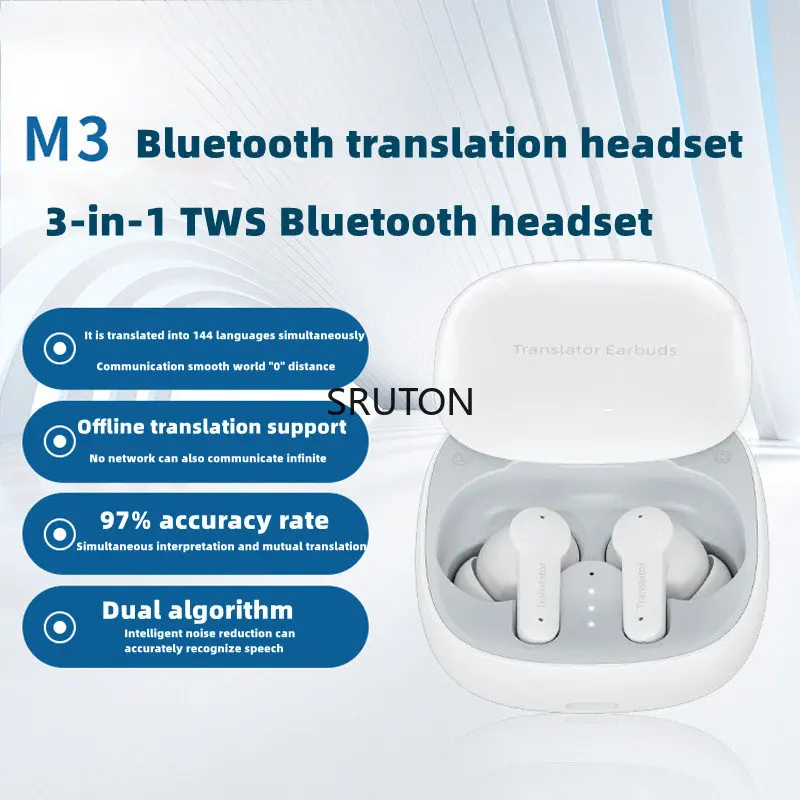 

M3 APP Translator Earplugs are suitable for speech language translation of 114 languages for travel business and everyday use