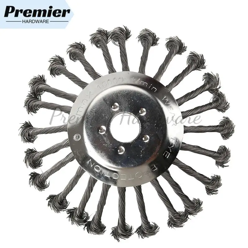 رأس تشذيب قاطع الفرشاة الدوارة من أسلاك الفولاذ مقاس 8 بوصة - شفرة الأعشاب لقادين السلاسل، مثالية لأجزاء إزالة الطحلب والعشب والصدأ