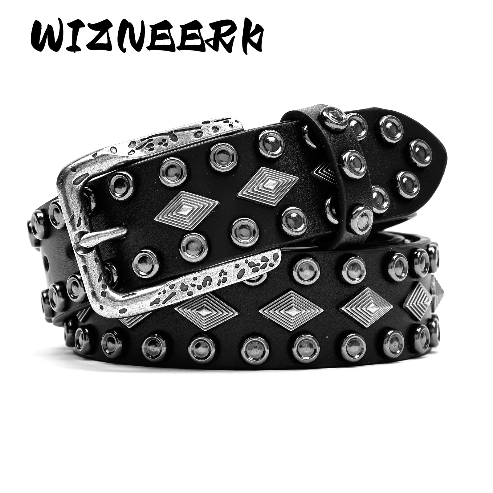 wizneerk-超極細メタルベルトは、ハイエンドのメンズパンクヒップホップのパーソナライズされたファッションとトレンドベルトです。