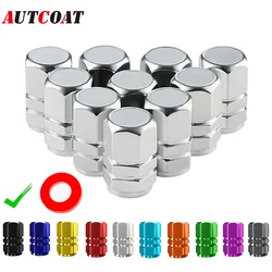 AUTCOAT-Bouchons de assujetde roue de voiture en alliage d'aluminium, couvercles de tige de jante, antipoussière, capuchon d'opathie pour voitures, camions, vélos, Hurcycles