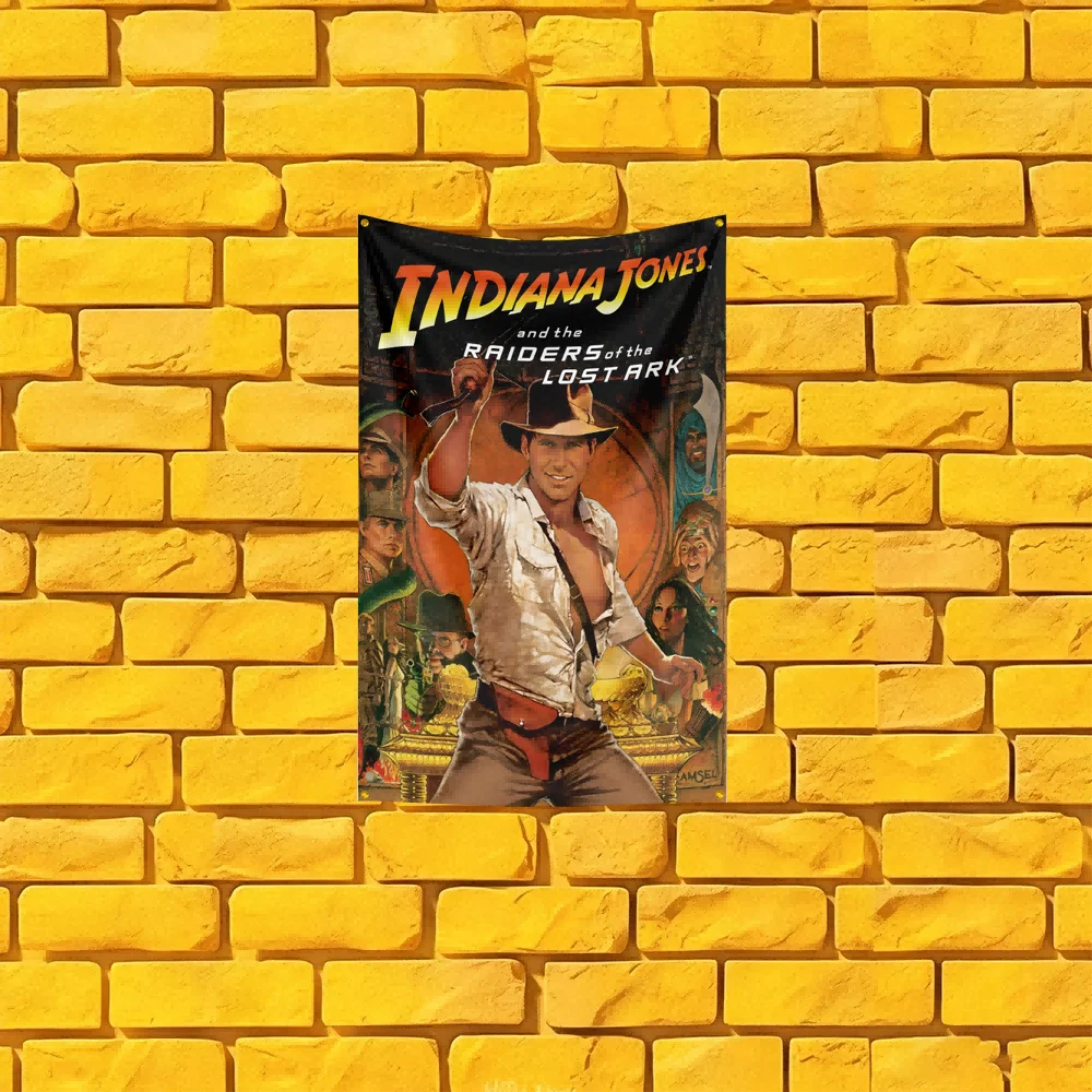 Indiana Jones Style Gaming Flag 3x5 FT 90x150cm Polyester Wall Hanging For Game Room Decor Collector Gift