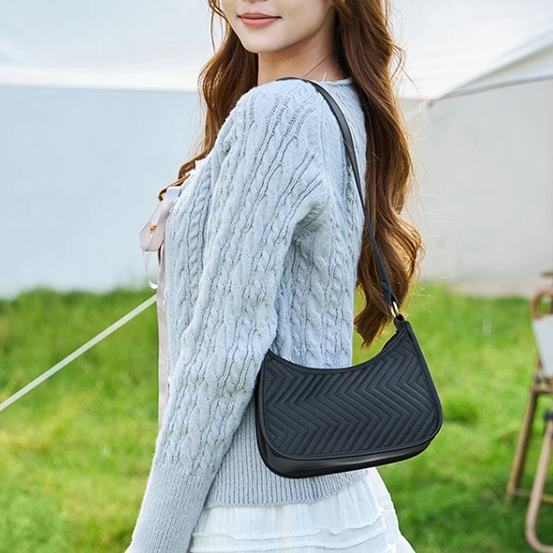 

Women's Retro Underarm Bag PU Leather Solid Color Shoulder Bag Casual Wallet Dumpling Bag Simple Fashion Shoulder Bag