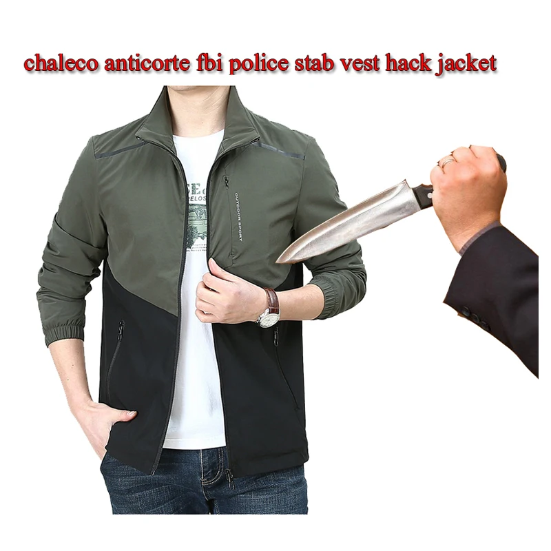 2023 Autumn Men Self-Defense Anti-Cutting Stab-Resistant Jacket Police Fbi Urban Leisure Safety Invisible Clothing