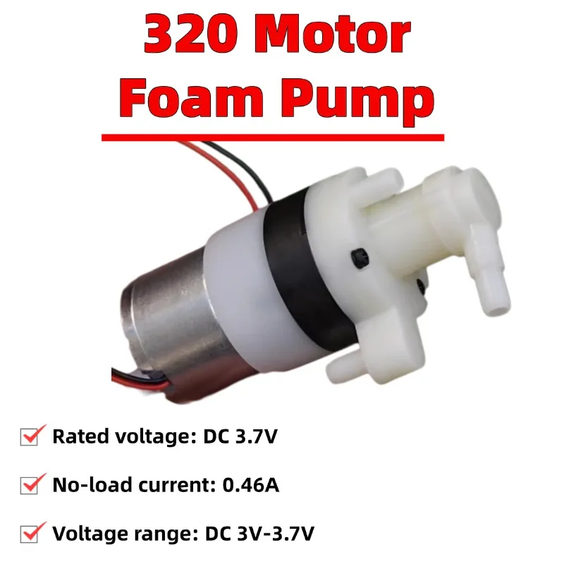 

DC3V-3,7V Mini 320 моторный пенный насос, электрический дозатор мыла, пенообразователь для дезинфицирующего средства для рук, портативный пузырьковый аппарат для жидкого мыла