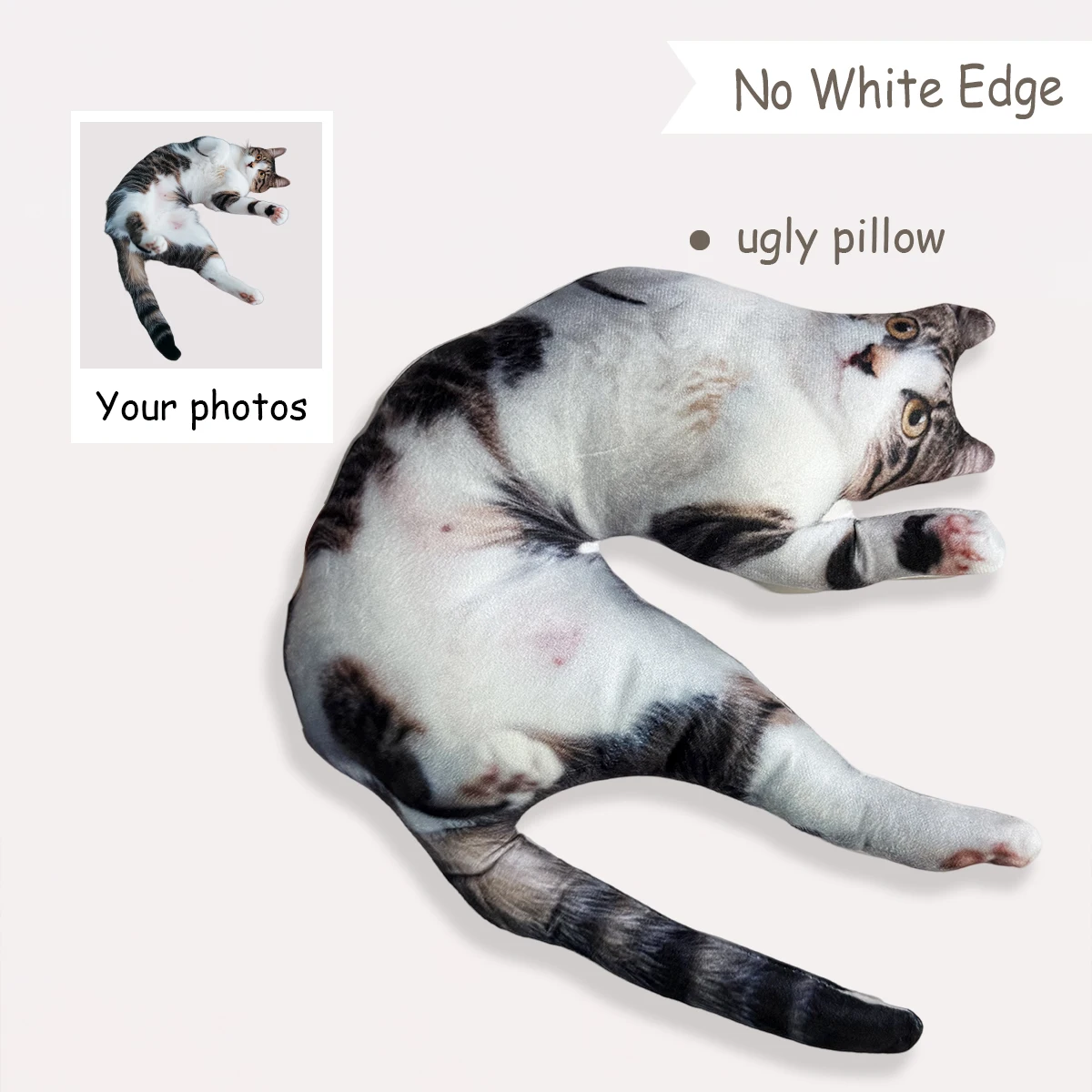 IHX Ugly Cat Dog Zany Pillow,Custom Pet 3D Pillow,Personalized Pet Pillow From Photo,Pet Loss Memorial Gift,Stuffed Toys Dolls