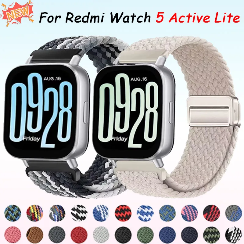

Magnetic Braided loop Nylon Strap for Redmi Watch 5 Active/Lite Band Bracelet watchband for Huawei Watch GT5/4/3/2 46mm correa