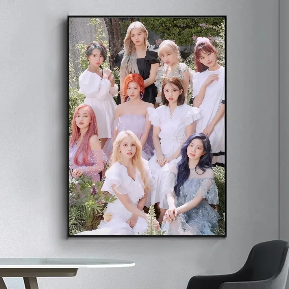 Kpop Music Twice Posters Fancy Wall Sticker for Living Room Bar Decoration Vintage Decorative Painting Middle view 4