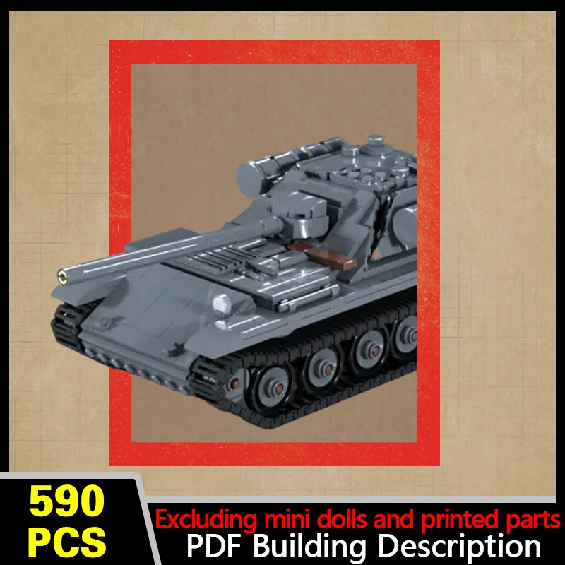 Self-Propelled Artillery Model MOC Building Bricks War Equipment Modular Technology Gifts Holiday Assemble Children Toys Suit