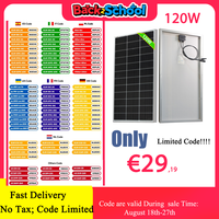 120W 240W 360W 480W Glass Rigid Solar Panel 18V Photovoltaic Panel Monocrystaillne Solar Cell12V/24V Battery Charger Home Roof