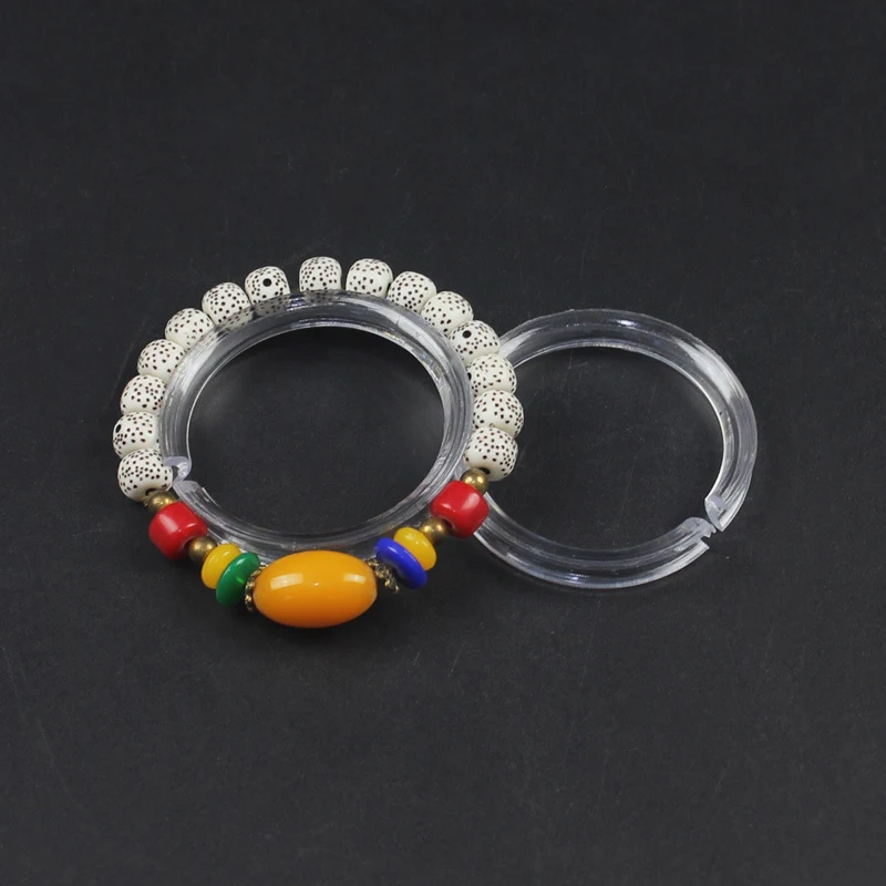 

10Pcs Clear Acrylic Bracelet Display Stand Jewelry Display Case Shelf Circle Jewellery Stands