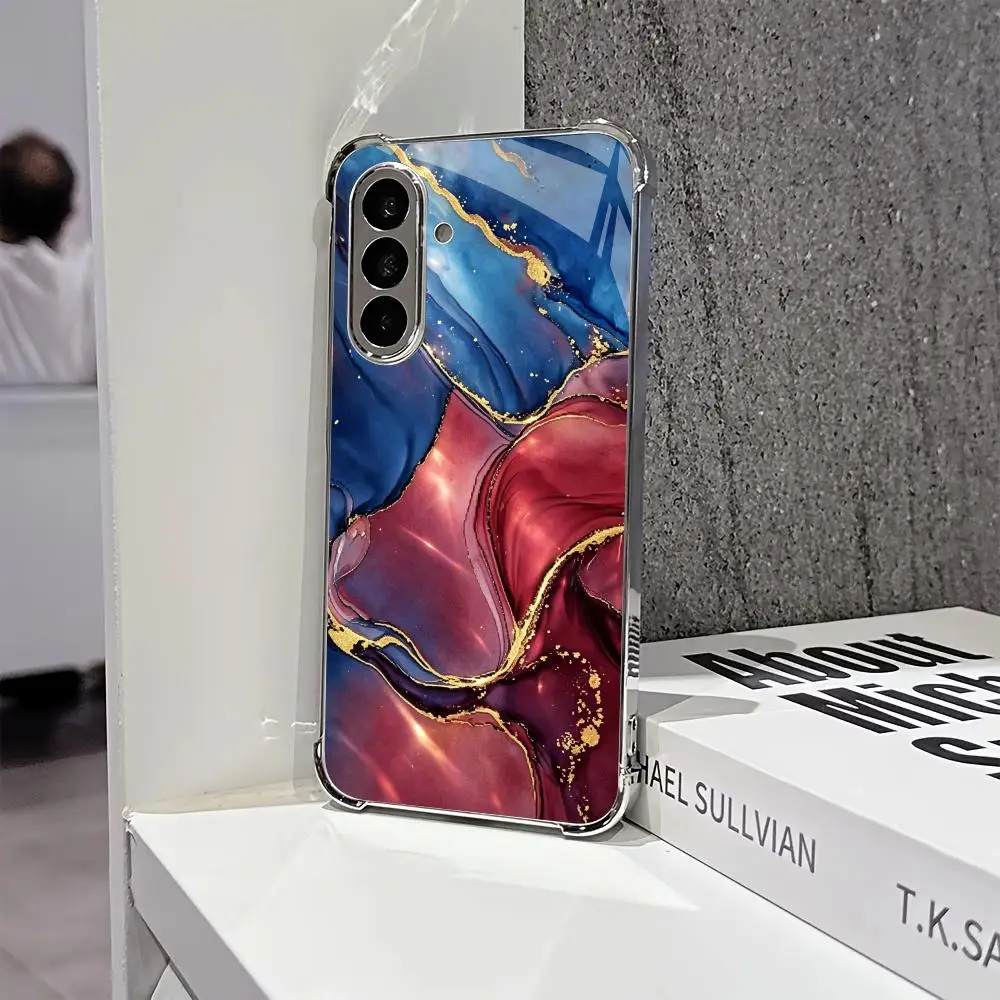 Abstract Swirl Liquid TPU HD glass phone case for Samsung Galaxy S26 S25 S24 S23 S22 S21FE,Ultra,Plus Super-strong protectio