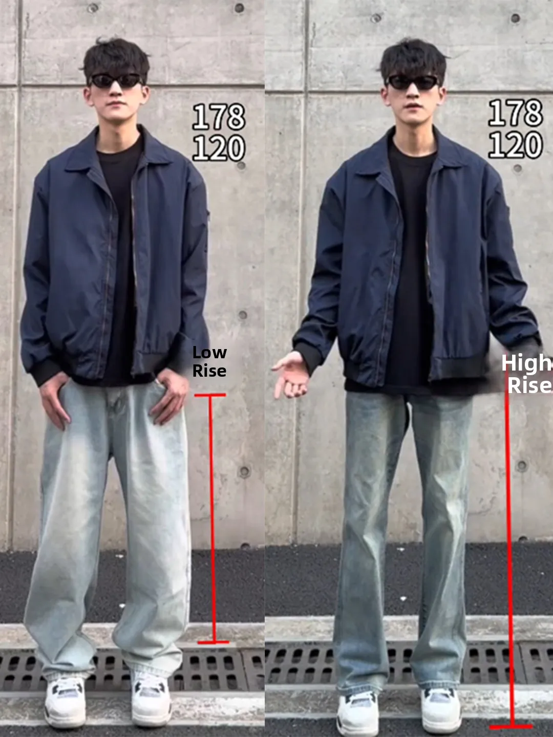 

Retro Blue Men's Straight Leg Jeans High Waist Bell Bottoms Slimming High Rise Denim Pants American Street Style Casual Wear