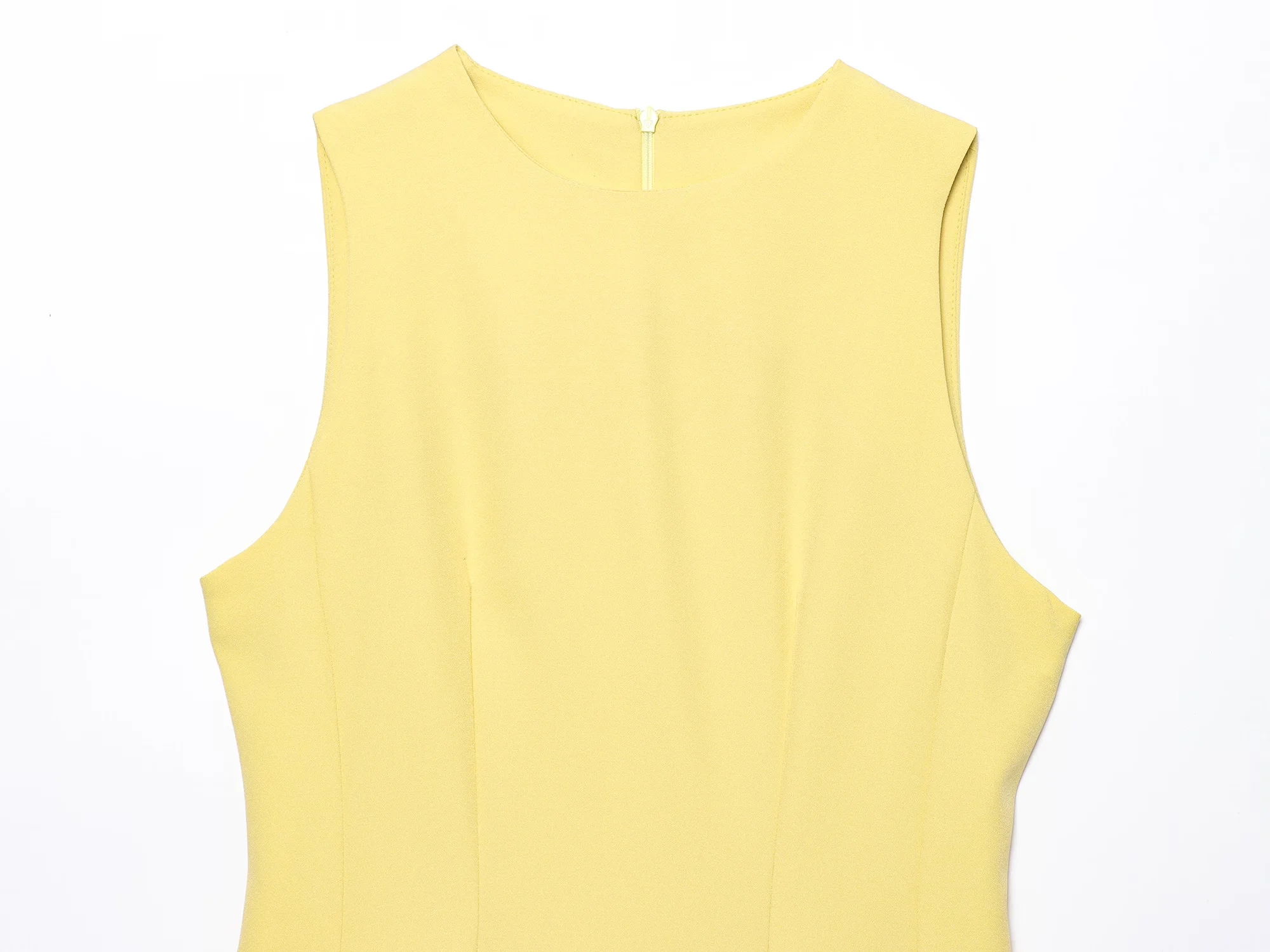 KONDALA Chic plissé jaune femme robe haute rue décontracté Y2K Mini robe mode 2025 été fête élégante sans manches robes