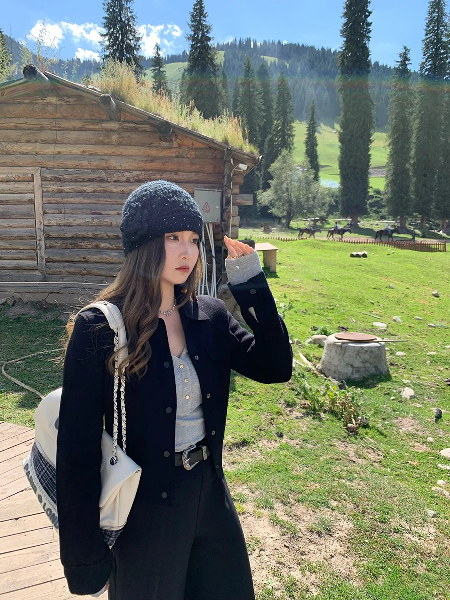 

Трикотажный топ Herwear крупной вязки, утяжеляющий, для полных женщин, осень 2024, модная женская одежда премиум-класса