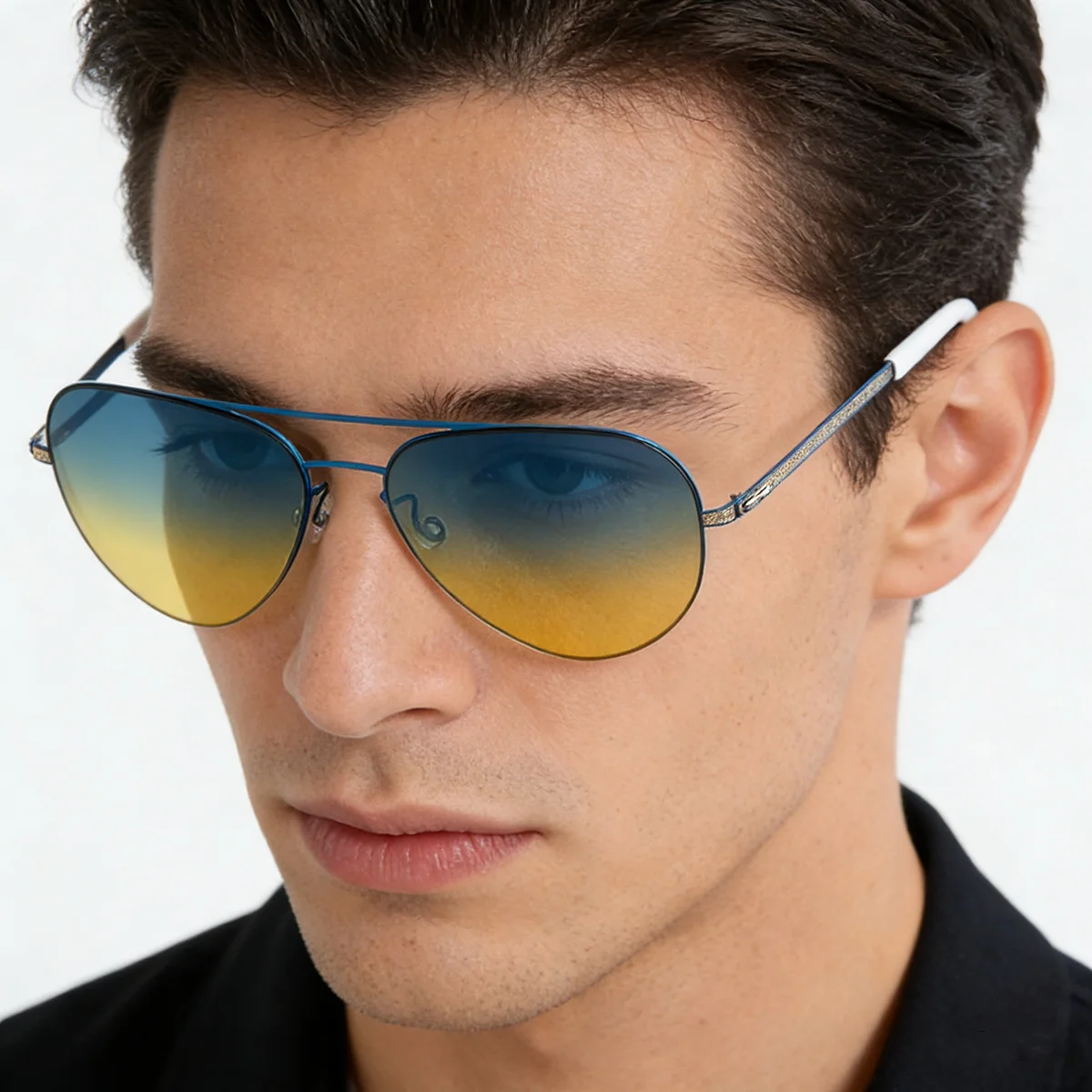 Men Women Brand Design Sun Glasses Ultralight Driving Anti Glare Spectacles Double Beam Polarized Titanium Oval Round Sunglasses