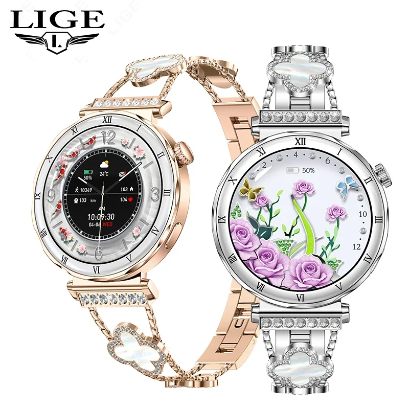 

LIGE Smart Watch Woman 1.19"HD Small Screen Smartwatch Lady Health Monitor Waterproof Sports Fitness Smartwatches Women Bracelet