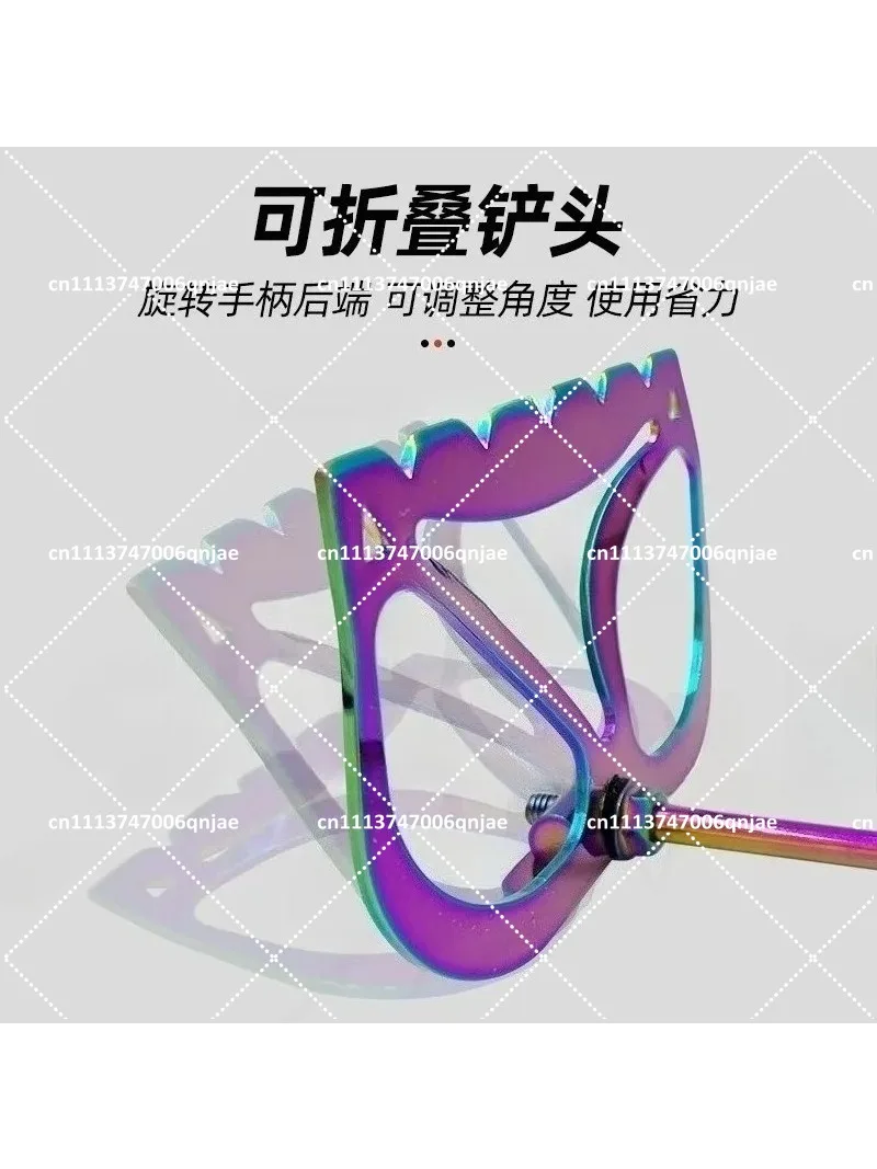 Stainless Steel Titanium Color Shrimp Shovel Sea Fishing Folding Baiting Multifunctional Tool view 3