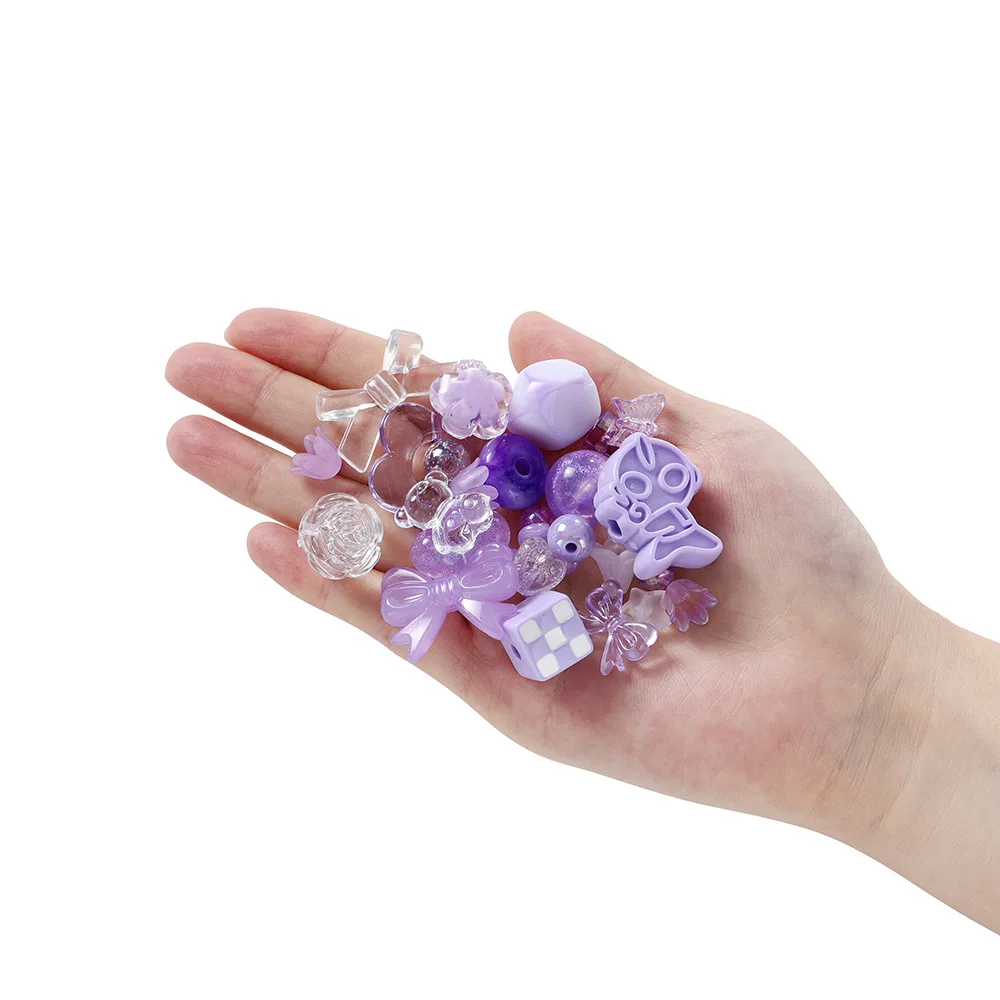 20g/Pcs Multicolor Acrylic Cute Cherry Bear Rabbit Square Bead DIY Phone Chain Necklace Cartoon Jewelry Animal Accessories