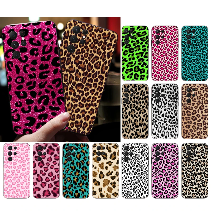 

Pink Leopard Phone Case For Samsung S24 S23 S22 S21 S20 Ultra S20 S22 S21 S10E S20 FE S24 Plus