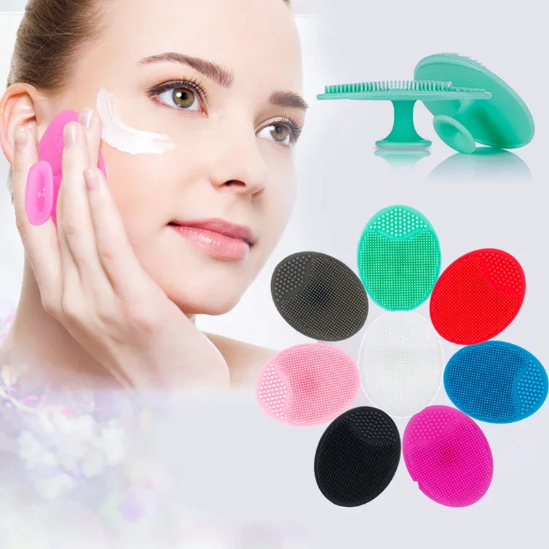 Silicone Soft SPA Oval Scrub Facial Cleansing Brush Face Washing Exfoliating Blackhead Brush Remover Skin Pad 1pcs