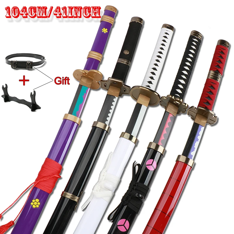 41 "Hand Made Roronoa Zoro Katana Anime Cosplay Zwaard Bamboe Hout Yubashiri Zwaard Kitetsu Wado Ichimonji Voor Collector