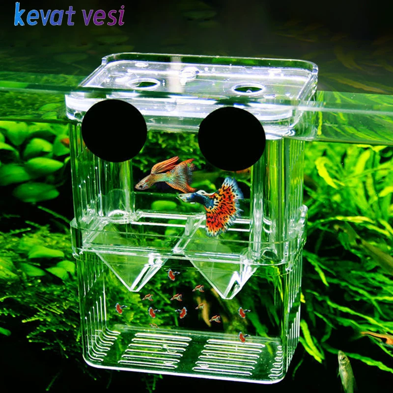 Aquarium Breeder Box High Clear Fish Breeding Isolation Box Multifunctional Guppies Hatching Incubator Fish Tank Accessories
