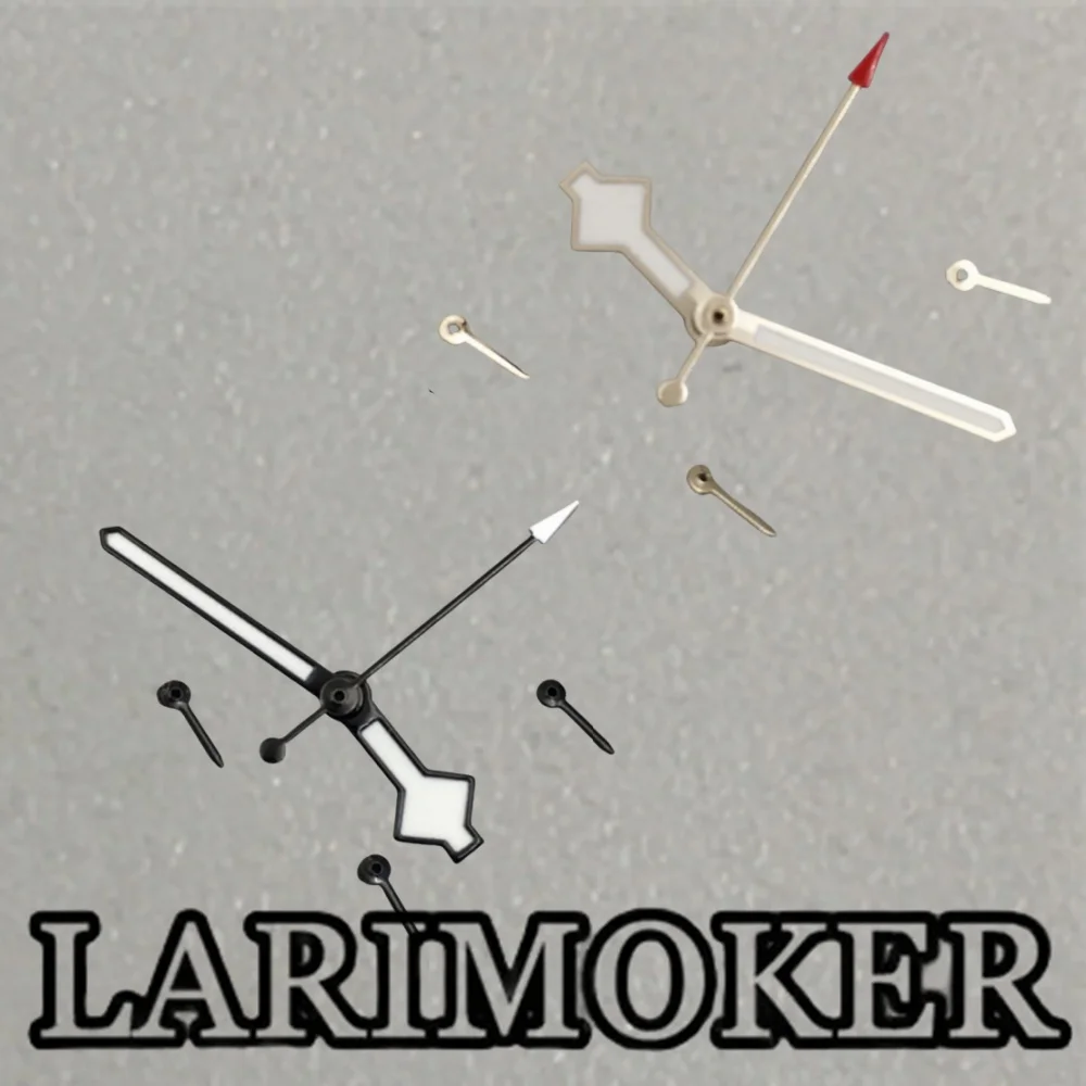 LARIMOKER Watch Hands Black Silver Watch Needles Super C3 Green Luminous Pointer Ronda 515 -24H Quartz movement