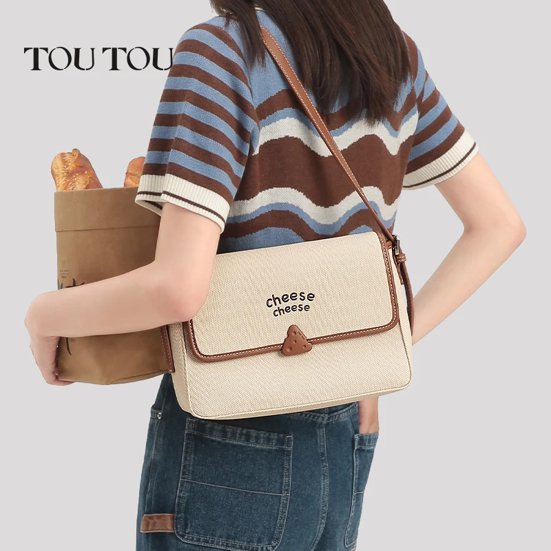 

TouTou Cheese Bag Sweet Girl Unique Original Design Handheld Underarm Bag High end Fashionable Crossbody Bag Female Handbag