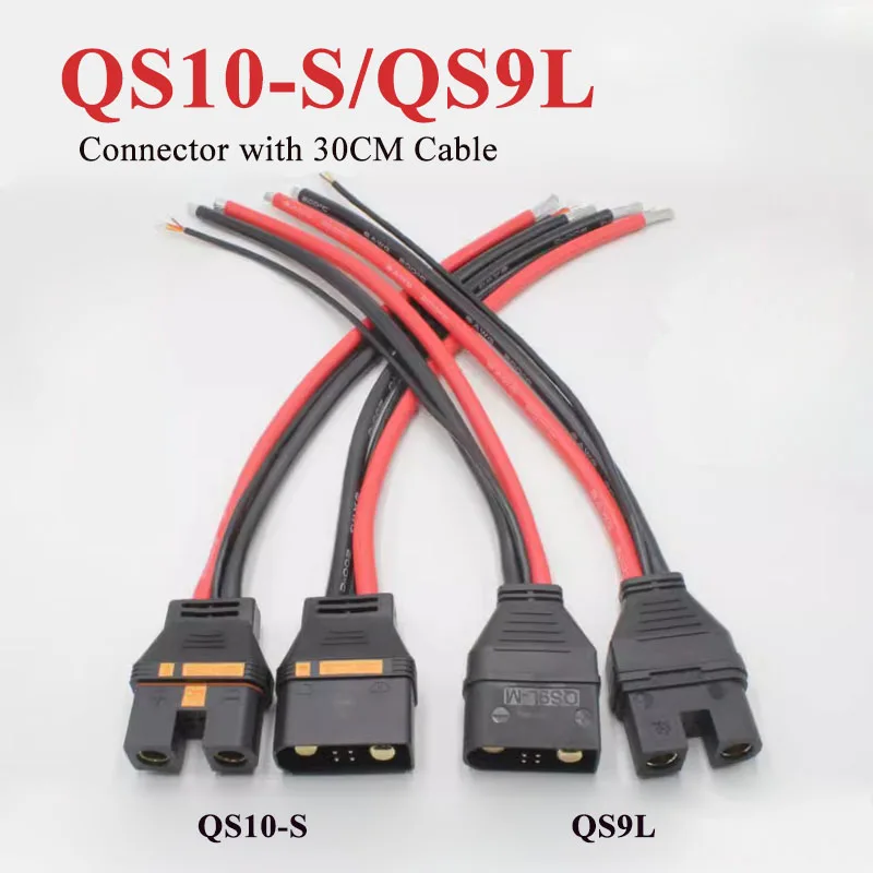 QS10-S Anti Sparking Connector with 6AWG 30CM Cable QS9L Injection Molded Plug w Signal Wire High Current Male Female Connectors