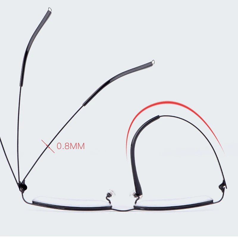 2022 New Men Pure Titanium IP Electronic Plating High Quality Business Style Half Rimless Super Light Weighted Smooth Material