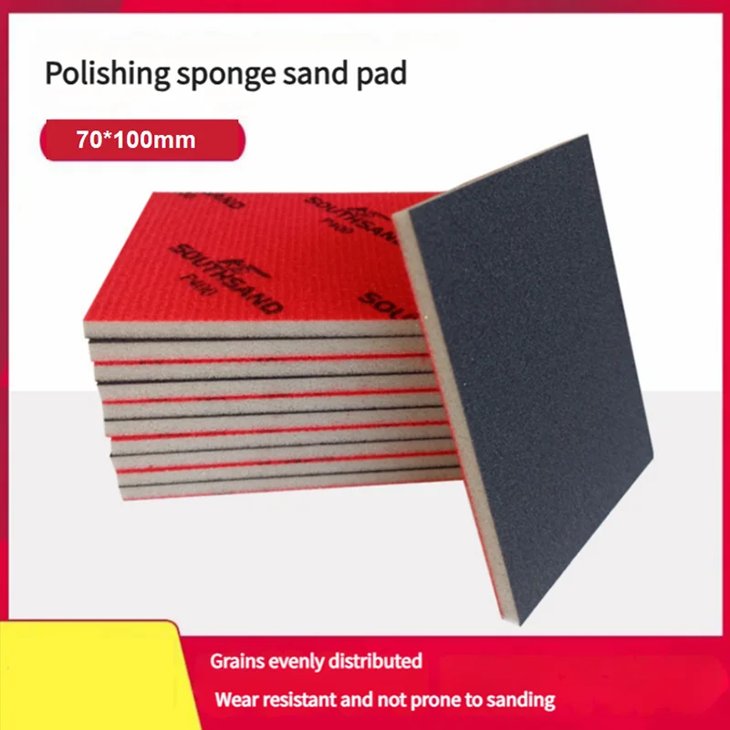 5Pc Wet & Dry Sponge Sanding Pads 70x100mm, 120-3000 Grit, Abrasive Flocking Pads for Metal, Wood, Car, Stone, Plastic Polishing