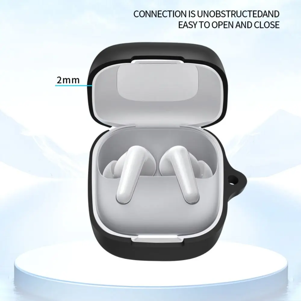 Silicone Earphone Case Dustproof with Carabiner Bluetooth Headphone Cover Shockproof Anti Drop for Anker Soundcore R60i NC view 5