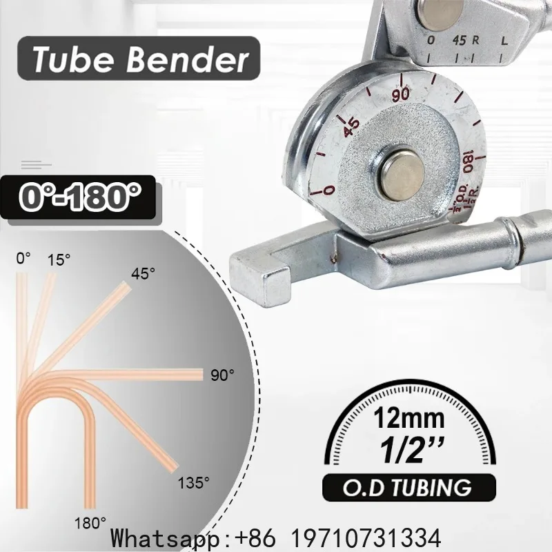 180 ° Heavy Duty Tube Bender 12mm/1/2'' O.D.TUBING 0-180 Degrees Pipe Bender and Tube Bending Manual Machine Tools
