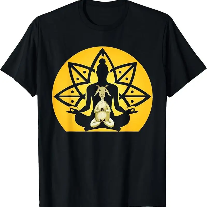 Spiritual Calm Goat Inside Buddha Meditating Yoga Yogi Pose T-Shirt