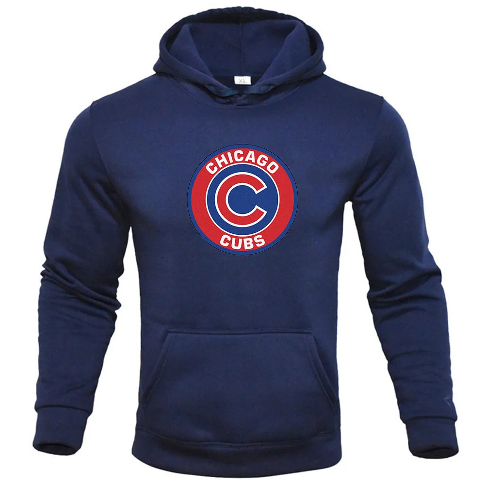 \'Chicago CUBS\' Men\'s Autumn Winter Fleece Hoodie Casual Sports Outdoor Fitness Slim Hoodie Men\'s Fashion Hot Sale Letter Print