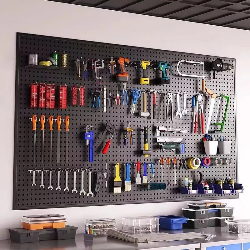 Kit de almacenamiento organizador de diseño de pared, tablero de clavija, montaje de tablero perforado, accesorios de Metal, herramientas de embalaje, decoración de pared