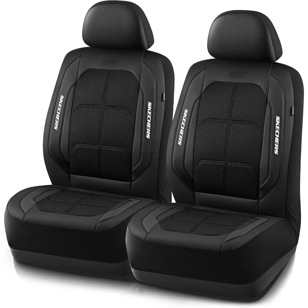 Air-Cooled & Memory Foam Seat Covers-Leather Car Seat Cover Supply Ultimate Comfort & Support, Front Seats Airbag Compat
