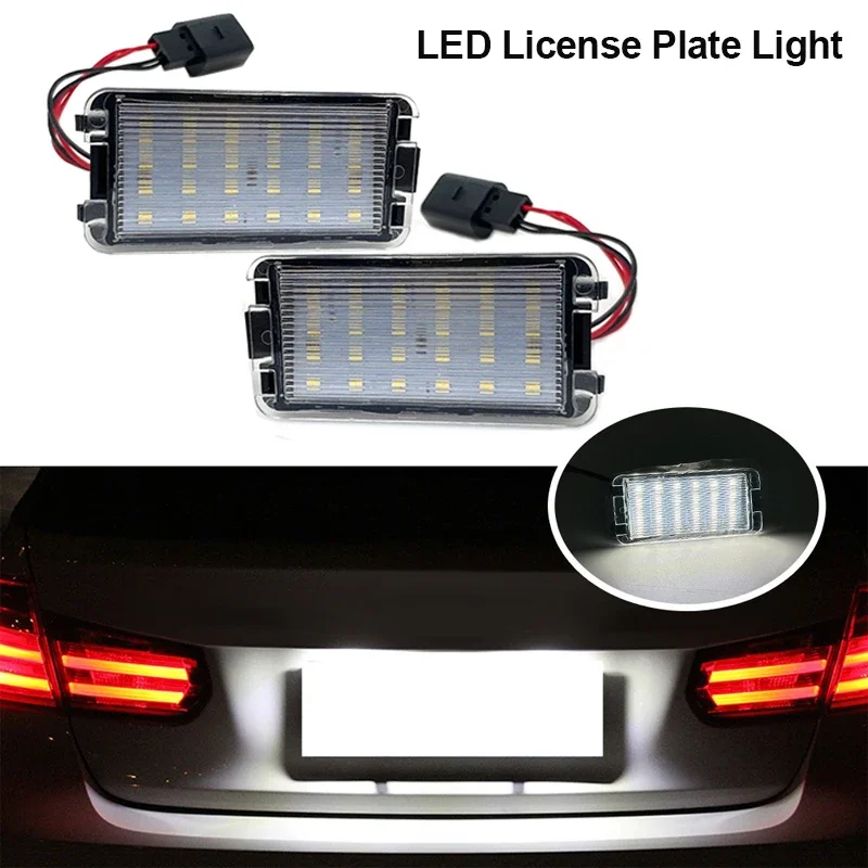 2pcs LED License Plate Lights Error Free for Seat Ibiza 6L Arosa Altea Cordoba MK1 MK2 Leon 1M Toledo III Car Number Lights 2004