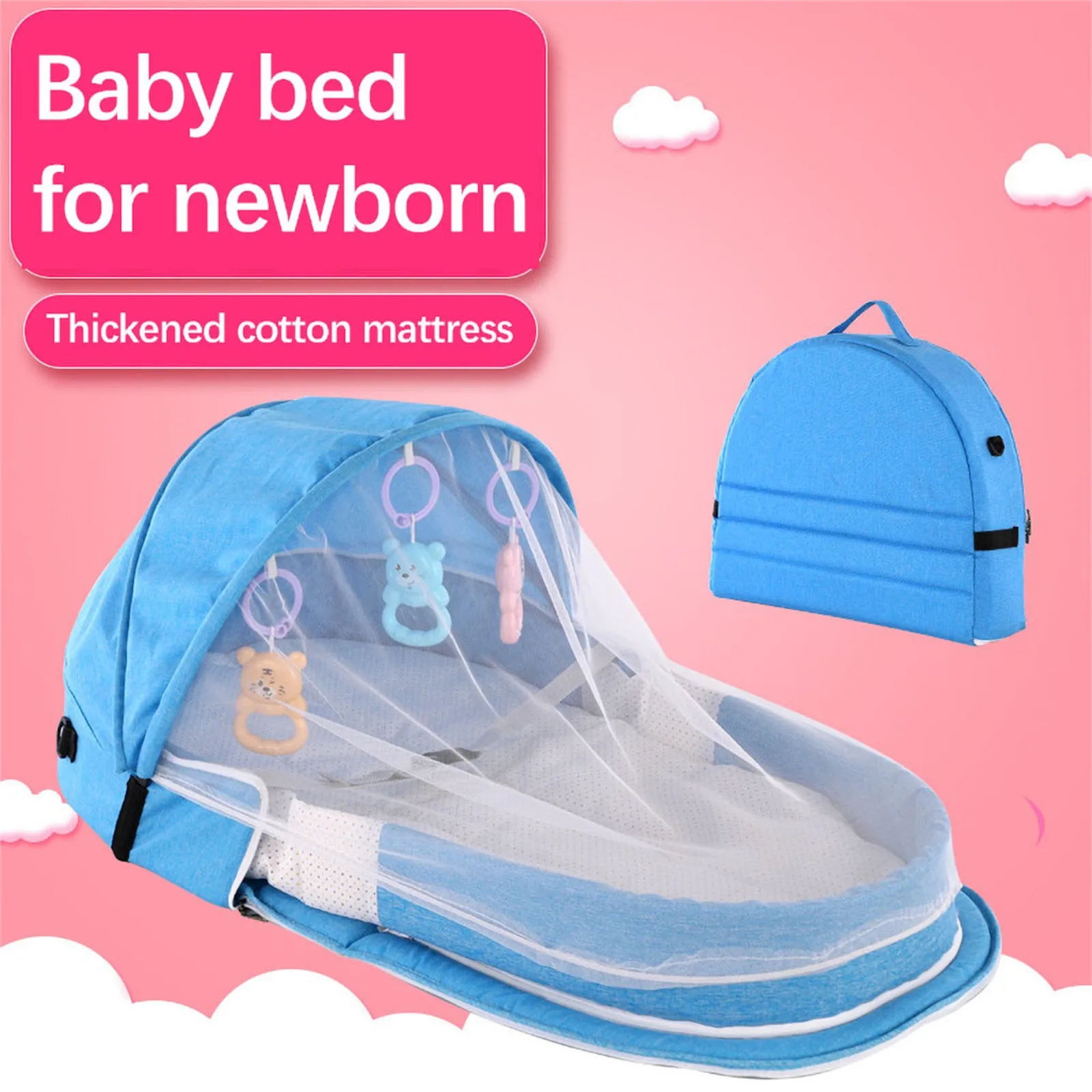 Baby Folding Camping Bed, Baby Folding Crib, Breathable Chair, Folding Travel Basket, Travel Bed, Outdoor Travel Bed