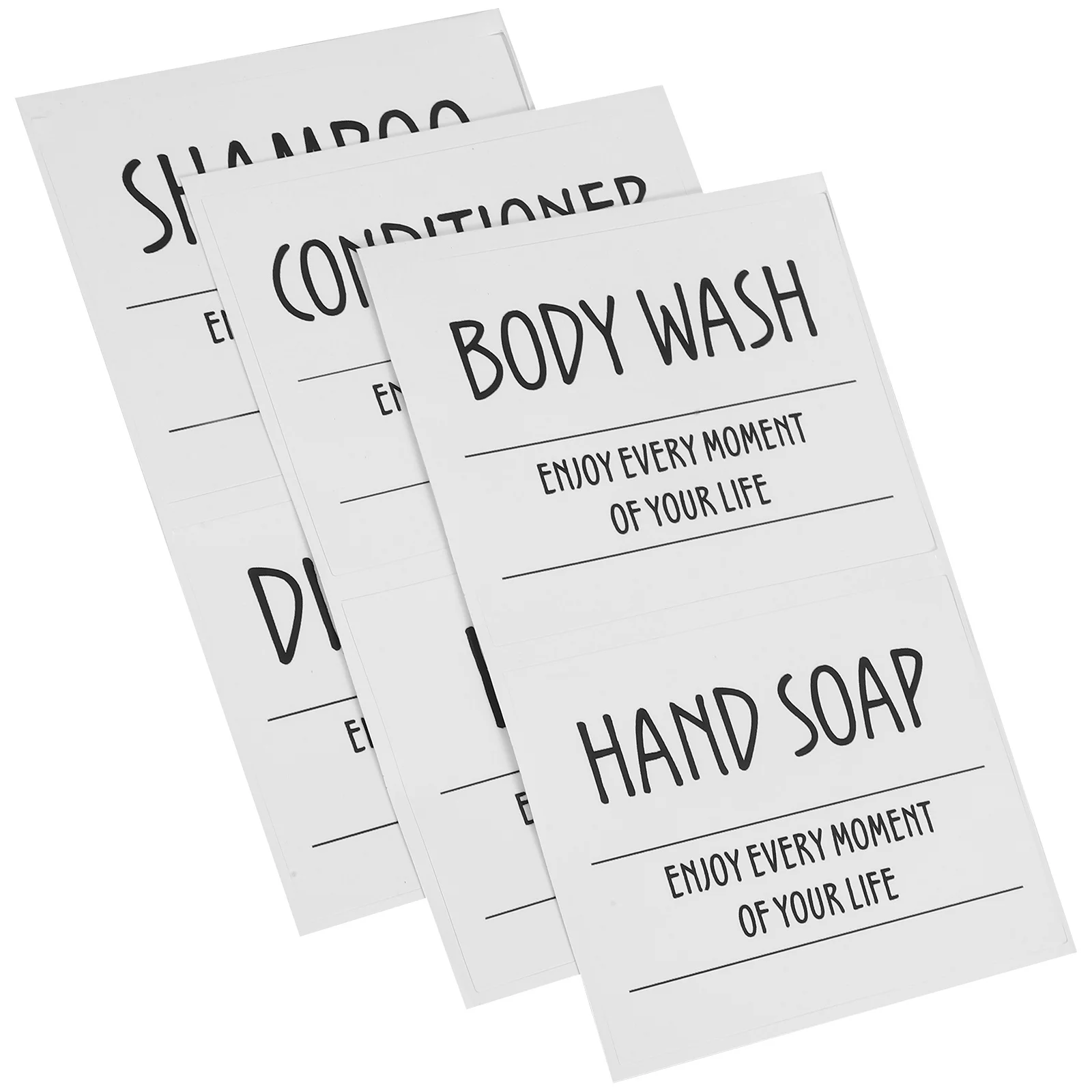 

Shampoo Bottle Label Stickers Waterproof Self-Adhesive Bathroom Organizer Elegant Design Easy Install Waterproof Label Sticker