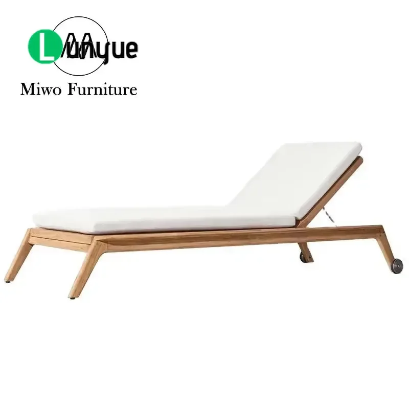 Modern Teak Wood Outdoor Chairs for Hotel Villa Garden Poolside Beach Leisure Furniture Durable Weather Resistant Comfortable