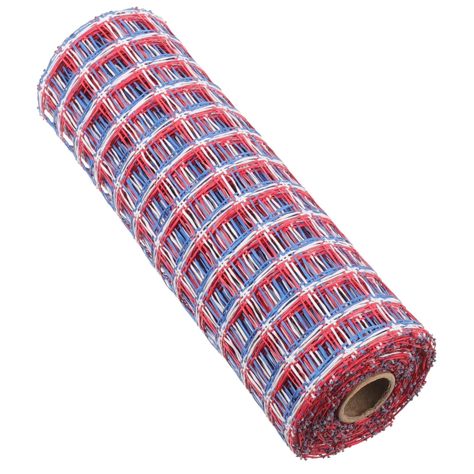 

Decorative Mesh Fabric for Wreaths Ribbons Plastic Crafts Gift Wrapping Blue Red Multipurpose Festival Independence Day Art