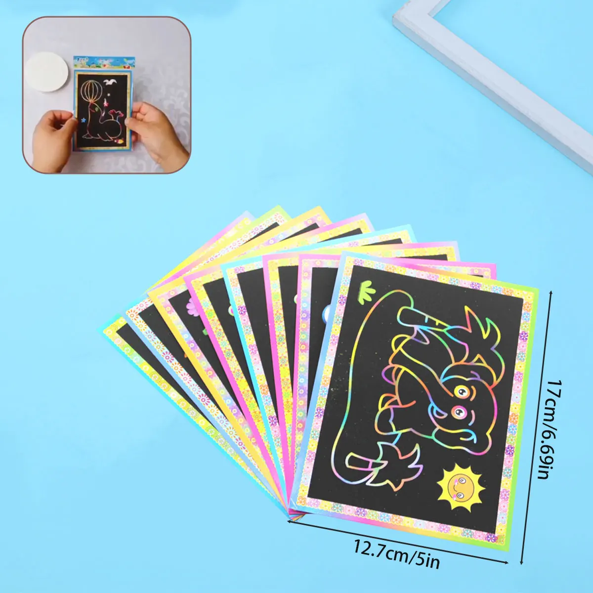 Al azar, 8/10 Uds. Por lote, arte mágico para rascar, almohadilla para garabatos, tarjetas de pintura, juguetes educativos para aprender a edades tempranas, juguetes de dibujo